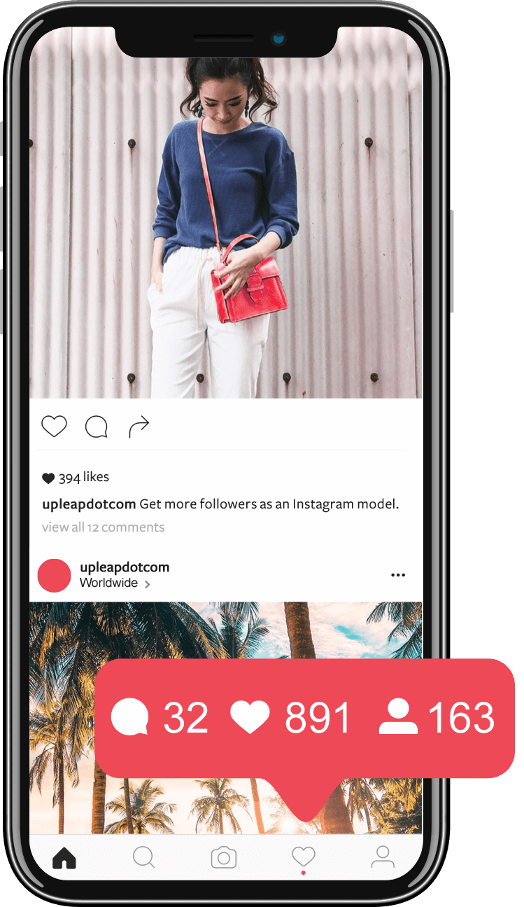 Instagram blogger account shown on mobile phone with Instagram engagement.