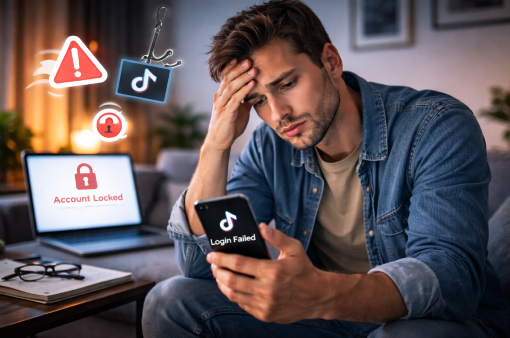 account blocked, login failed on tiktok
