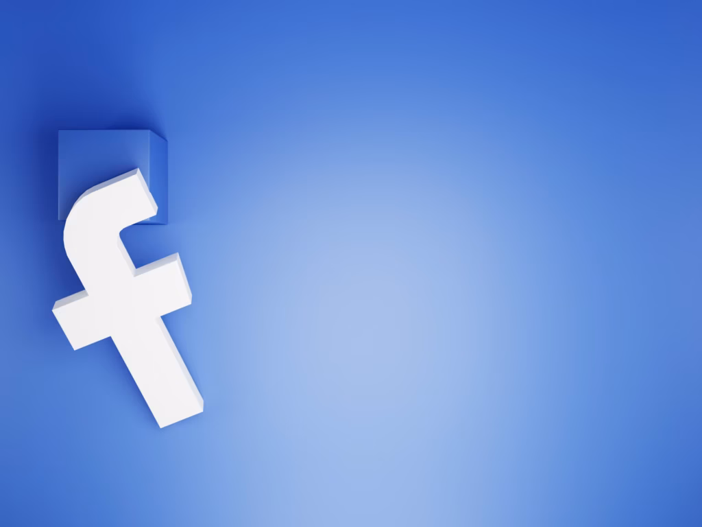 Facebook logo on blue background